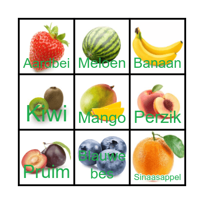 Fruit Bingo Card