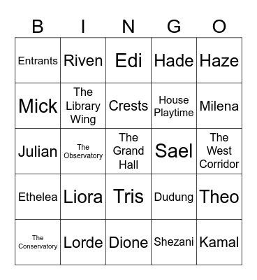 Punya Riven. Bingo Card