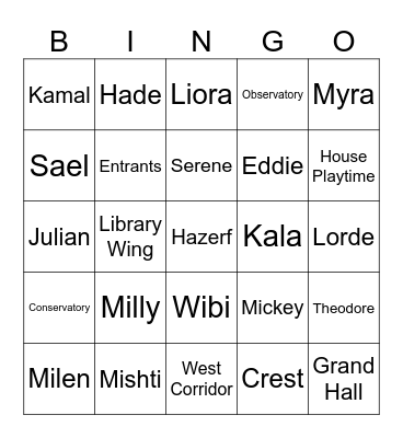 Mishti's Bingo Card