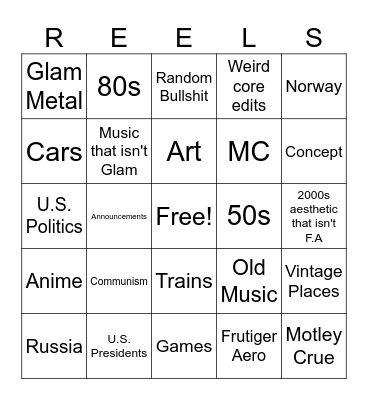 Liz Bingo Card