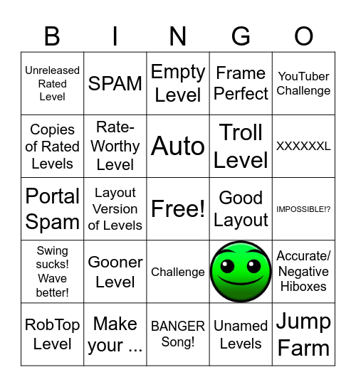 Recent Tab Bingo Card