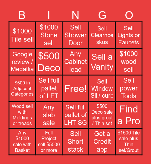 F&D BINGO GAME Bingo Card