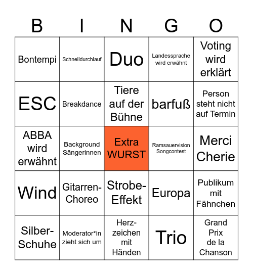 Ramsauervision Bingo Contest Bingo Card