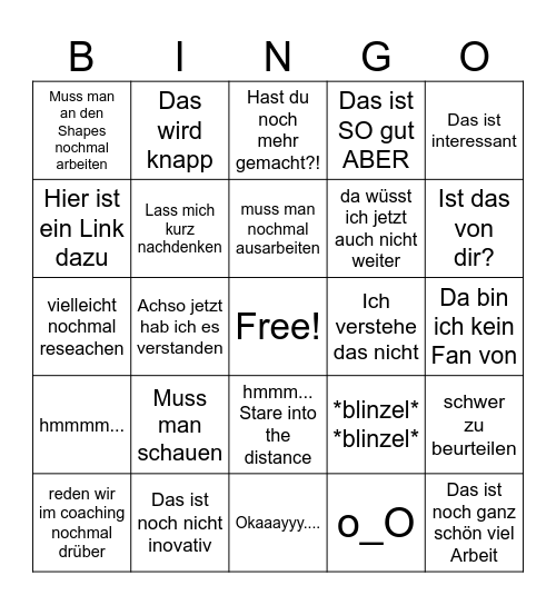 pETrA Bingo Card