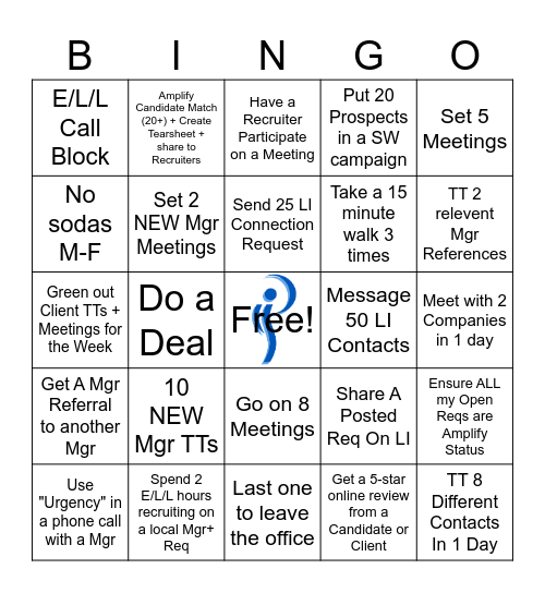 2026 Prestige Sales Bingo Card