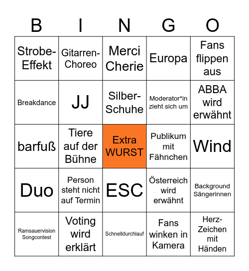 Ramsauervision Bingo Contest Bingo Card