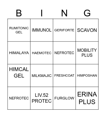 HIMALAYA ANIMAL CARE Bingo Card