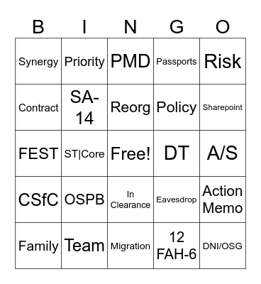 CMP Town Hall Bingo Card