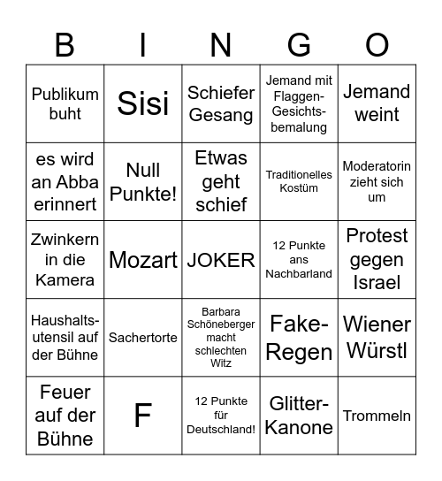 ESC-Party Bingo Card