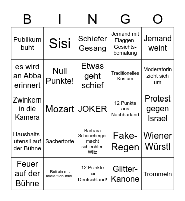ESC-Party Bingo Card