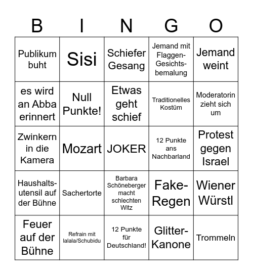 ESC-Party Bingo Card