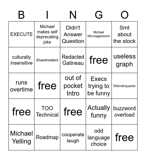 All Hands Bingo Card