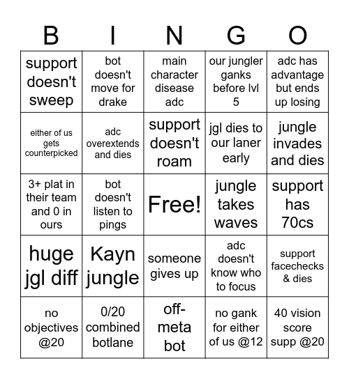 bingo lol Bingo Card