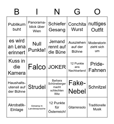 ESC-Party Bingo Card