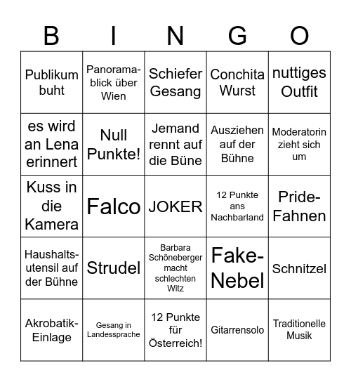 ESC-Party Bingo Card
