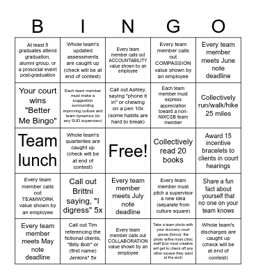 GOAT TEAM Bingo Card