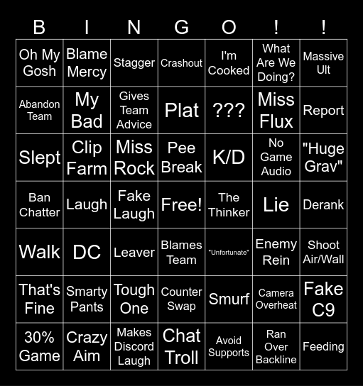 Gamin4Hope Bingo Card