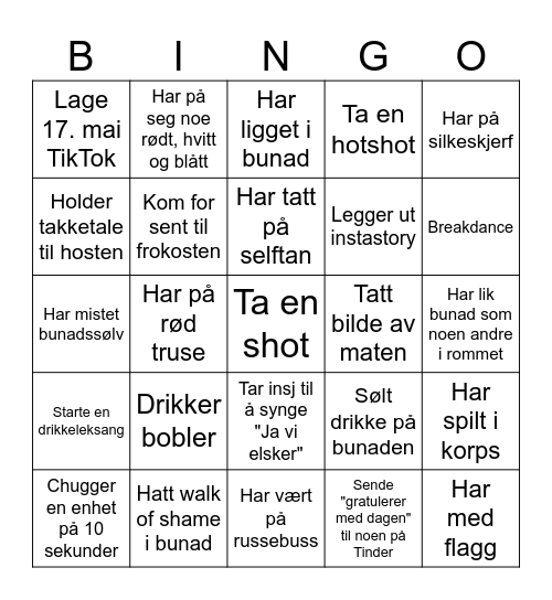 17. MAI Bingo Card
