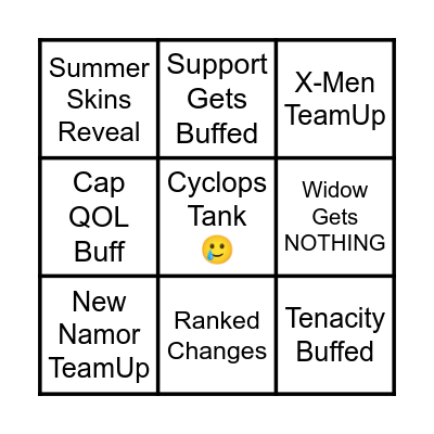 Marvel Rivals Season 8 Bingo Card