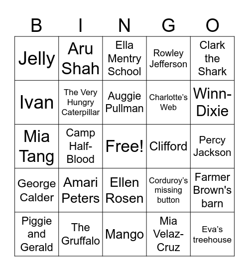 Book Bingo Card