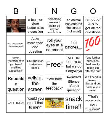 call Bingo Card
