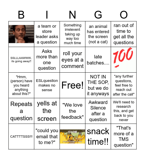 call Bingo Card