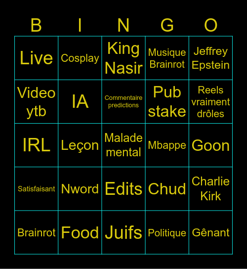 Bingo Instagram Bingo Card