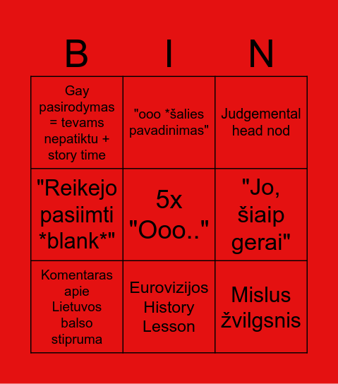 Evelinos Bingo Card