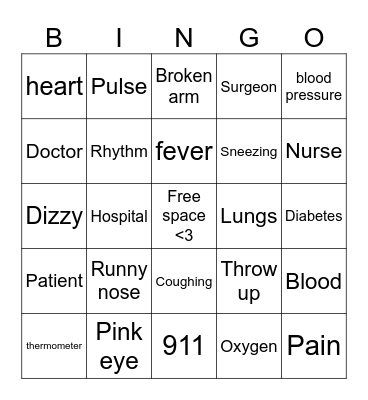 Nurse BINGO! Bingo Card