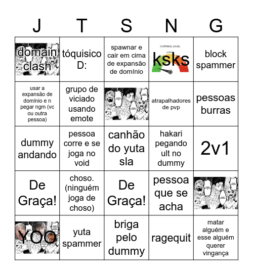 Jujutsu Shenanigans [BR] Bingo Card
