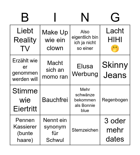 Momo Bingo Card