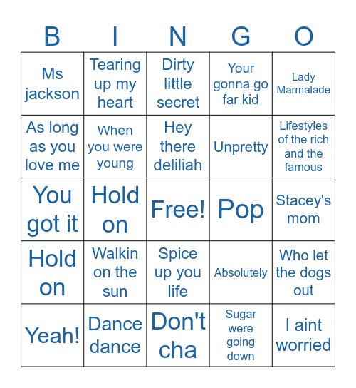B vs G 3 Bingo Card