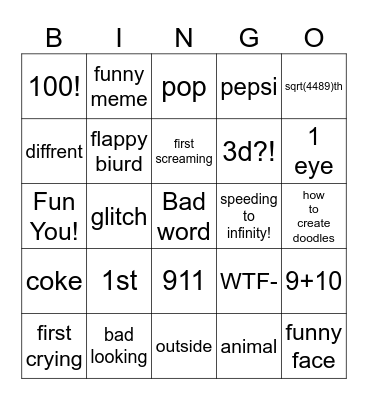 Doodland Bingo Card