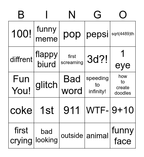 Doodland Bingo Card