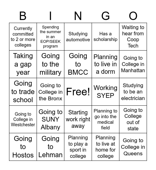 PPA Decision Day Bingo, Find someone who is.. Bingo Card