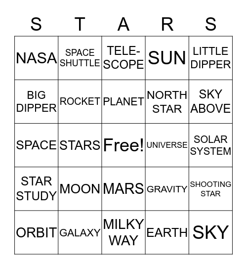 ASTRONOMY Bingo Card