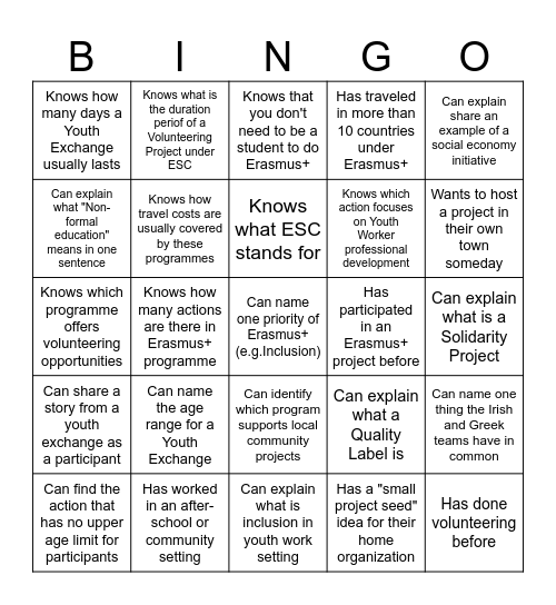 Building For The Future Bingo Card