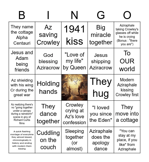 Good Omens 3 : Cheesy Edition Bingo Card