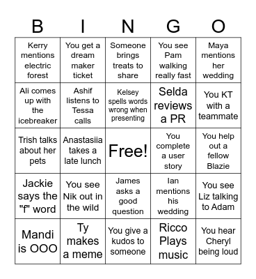 Blaze Bingo Card