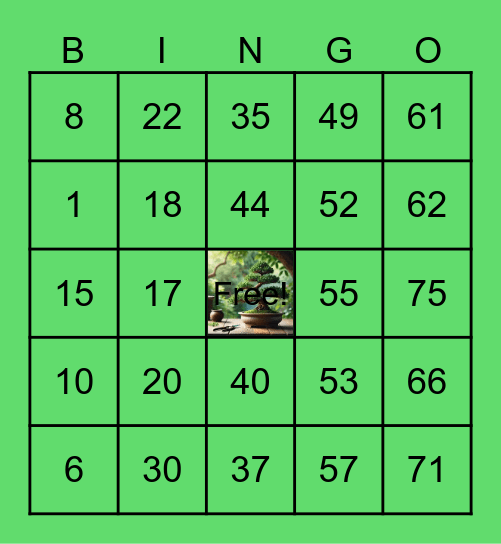 LA Origins Bonsai Bingo Card