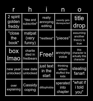 sloppy fnaf theory bingo Card