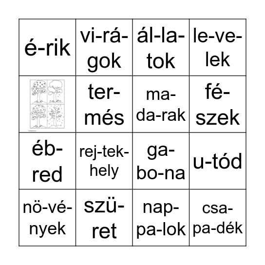 évszakok Bingo Card