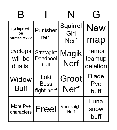 Season 8 predictions Bingo Card