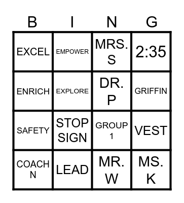 PATROL BINGO Card
