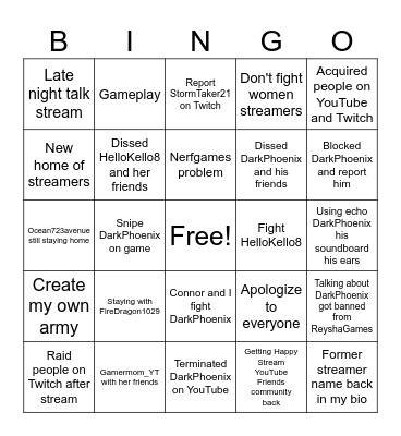 UniLoud Bingo Card