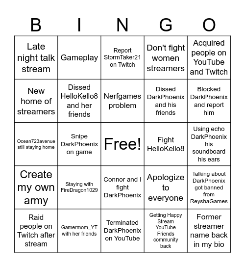 UniLoud Bingo Card