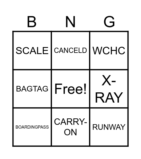 Airline and ground agents Bingo Card