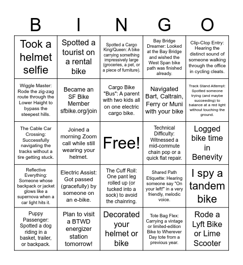 Autodesk - Gear up for Bike to Wherever Day! Bingo Card