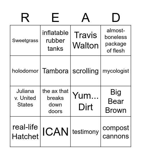 Dogwood Readers Award Bingo Card