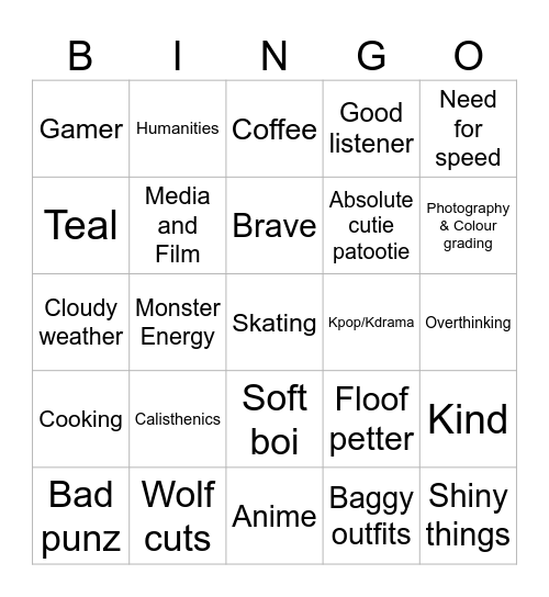 Amo HBD Bingo Card